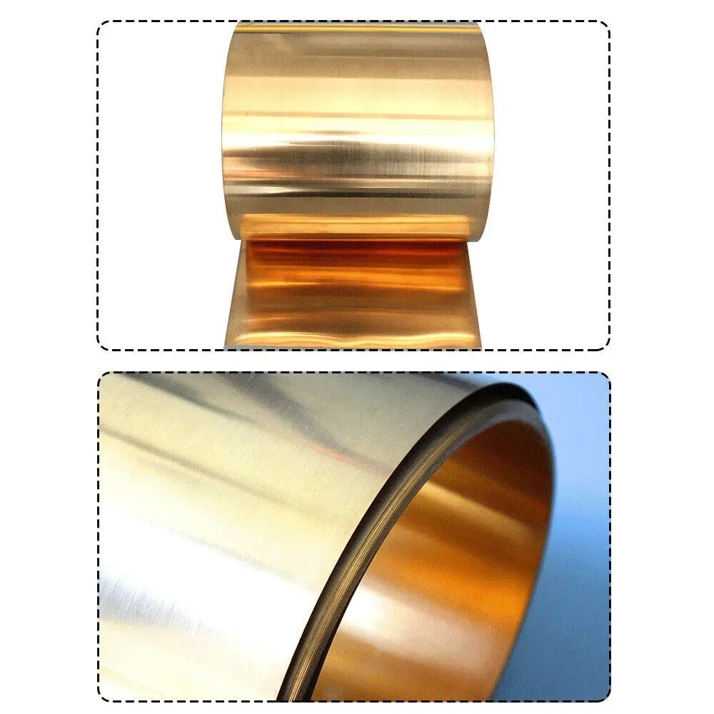 Beryllium Copper Sheet Plate BeCu Foil Panel Strip 200x200mm Thick 0.08mm - 1.2mm Elasticity Corrosion Resistance For Model DIY