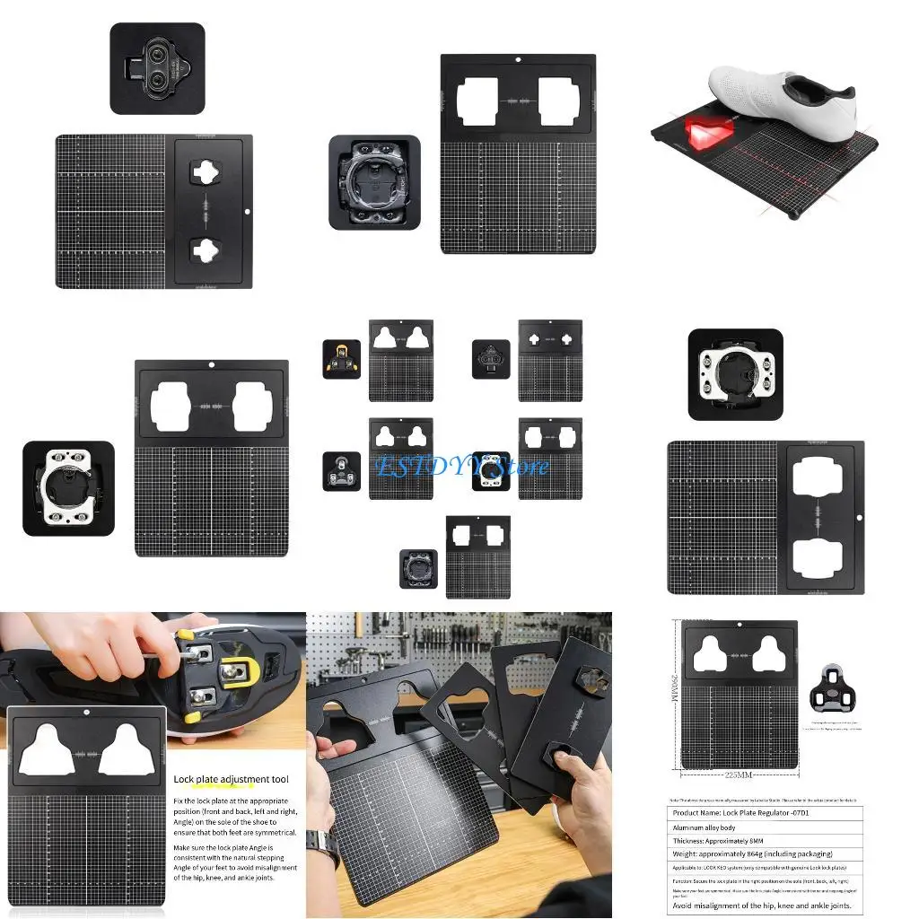 

G6DE Portables Bicycles Cleats Position Adjuster Tool Light weight Aluminum with Pedals Cycling Accessories