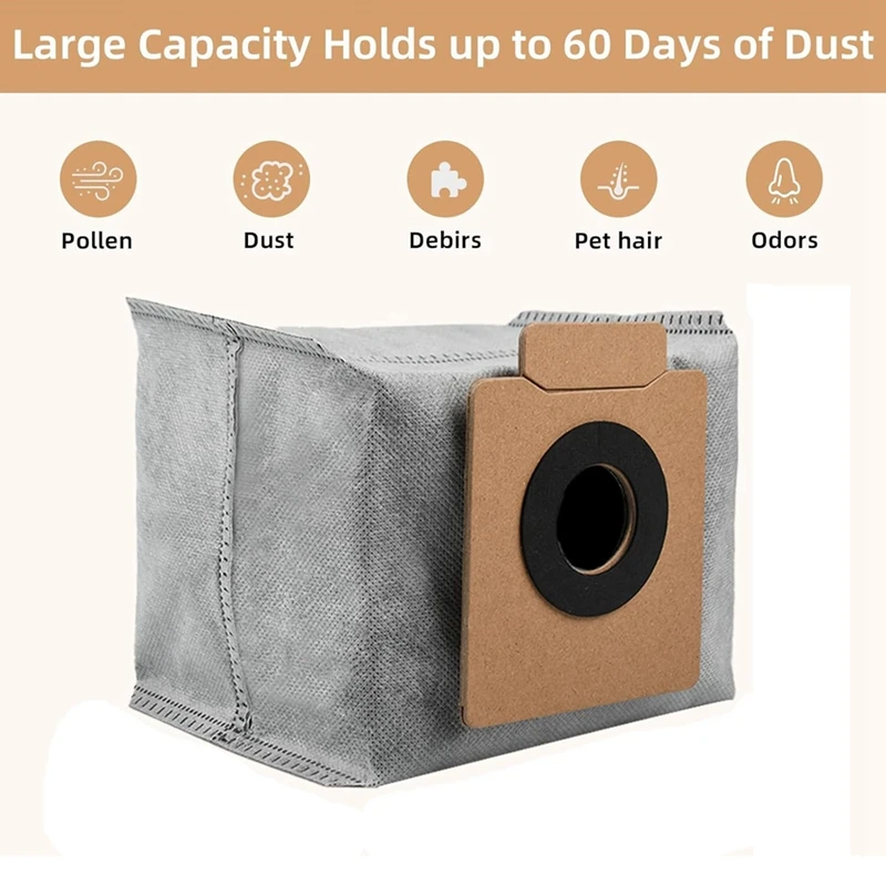 Eufy Clean用ダストバッグ,x8 pro,x10 pro,オムニロボット掃除機,セルフステーション,大容量使い捨てバッグ,16パック