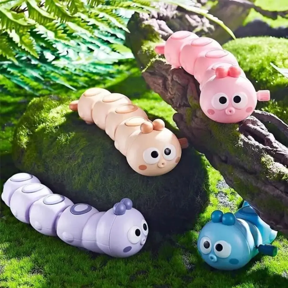 

Cute Plastic Clockwork Caterpillar Cartoon Auto-Running Parent-child Interactive Toy Wind Up Swing Toy Gift