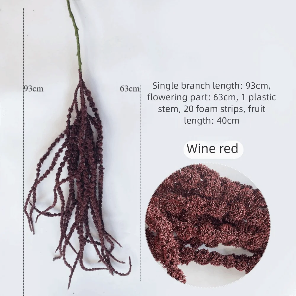 متعدد الألوان الاصطناعي نبات معلق رغوة الملحقات معلقة شرابة طويلة زهرة زخرفة صور الدعائم معلقة أمارانثوس الزهور