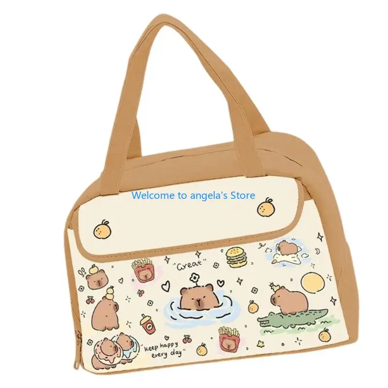 X4YC Isoliertes Mittagsbeutel wasserdichtem Mittagessen mit Cartoon Capybara Print
