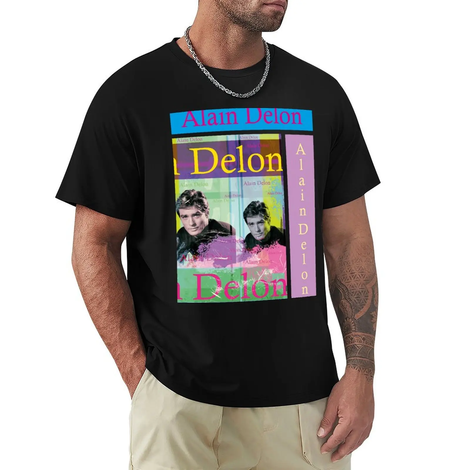 Alain Delon Portrait T-Shirt Regular Fit Plain Tee Shirt