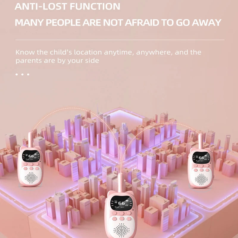 2PCS Bambini Mini Walkie Talkie Ricaricabile 1000mAh Palmare 0.5W 3km Radio Ricetrasmettitore Interphone Bambino Giocattoli Di Natale Regali