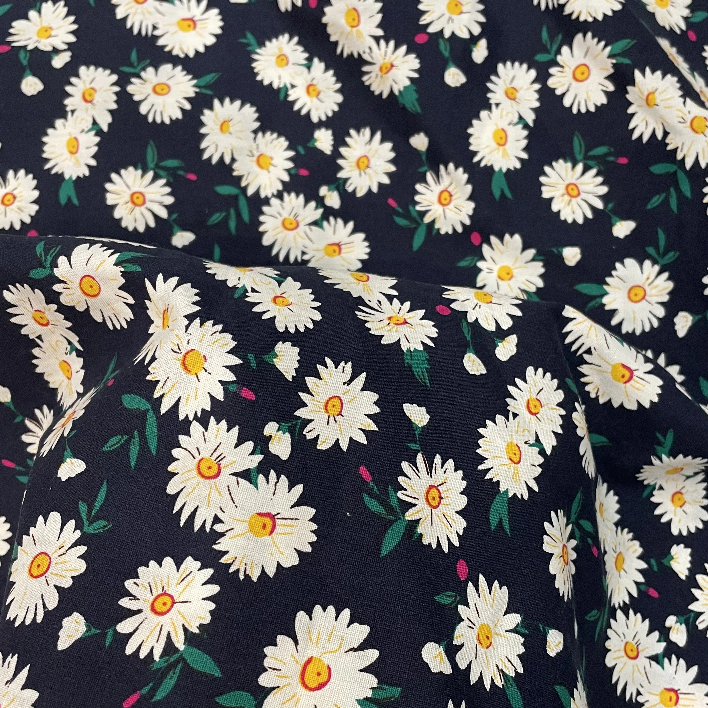 145×50 Daisy Flower 40S Tissun Liberty Cotton Poplin Fabric For Kids Baby Sewing Cloth Dresses Skirt DIY Design Handmade Meter