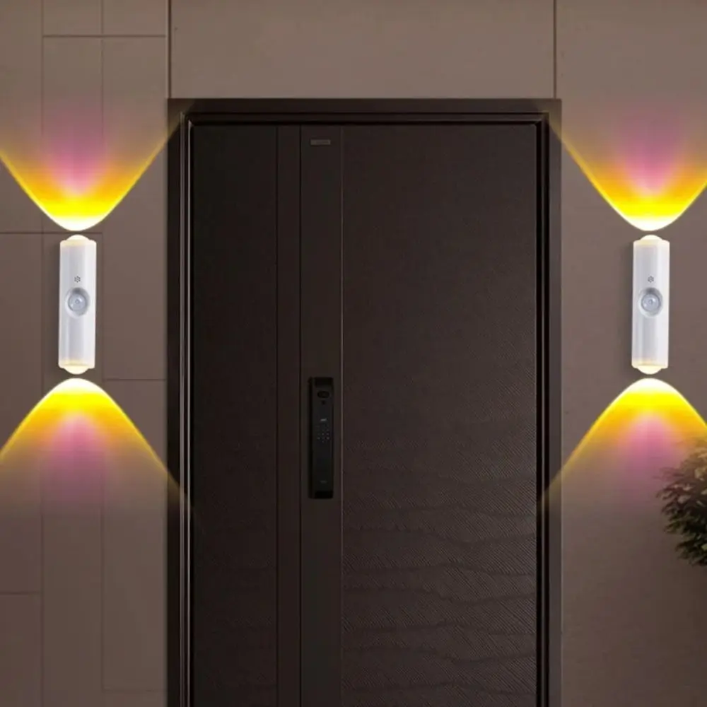 مصباح مستشعر LED قابل لإعادة الشحن، موفر للطاقة، 3-7 ألوان متغيرة، مصباح جداري، تحكم تلقائي، ضوء زخرفي للخزانة المغناطيسية