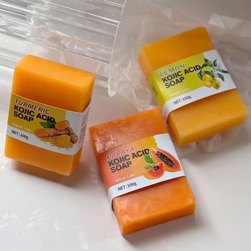 Jabón de jengibre, jabón de papaya, jabón de limón, utilizado para lavarse tu rostro y baño, adecuado para todo tipo de piel, universal para hombres, 3 uds.