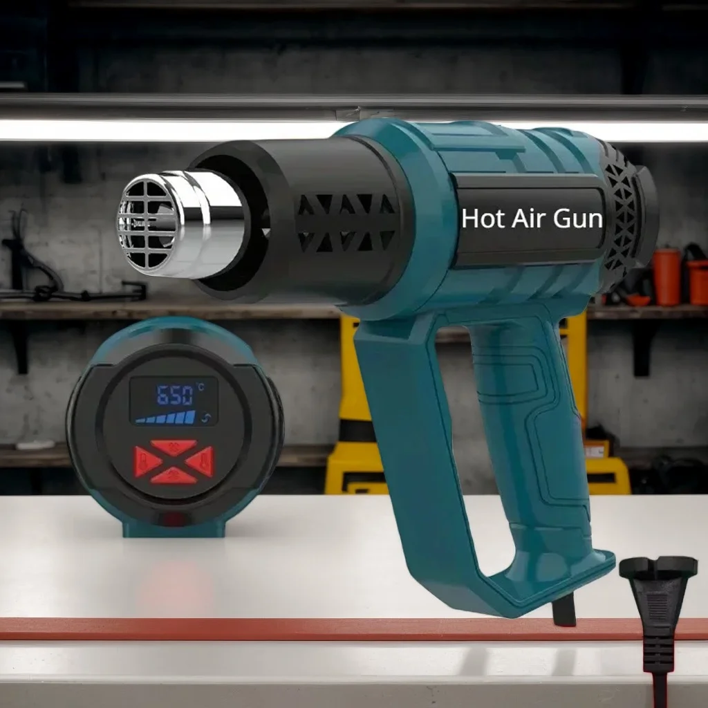 

Пистолет горячего воздуха мощностью 2000 Вт с цифровым ЖК-дисплеем — для термоусадочной упаковки, зачистки краски, украшения автомобиля и ремонта