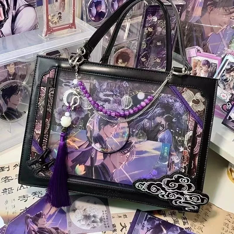 

New Chinese Antique Style Messenger Bag Women's Auspicious Cloud Beads String Fringed Handbag Small Food Handbag Cospaly Lta Bag