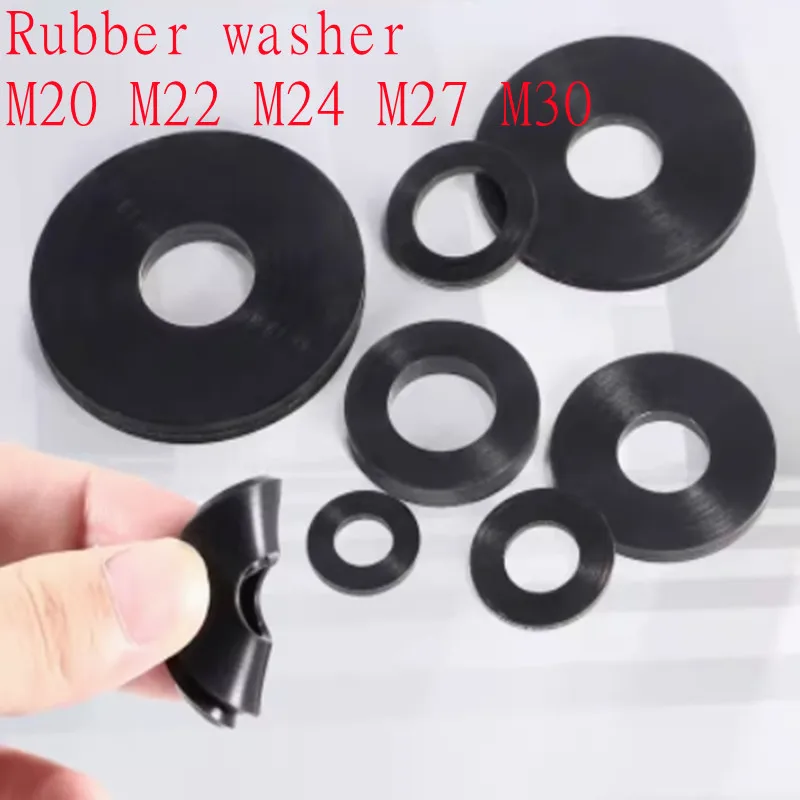 10pcs M18 M20 M24 M27 M30 Rubber Flat Gaskets  Black Flat Washer Anti Oil Seal Washers