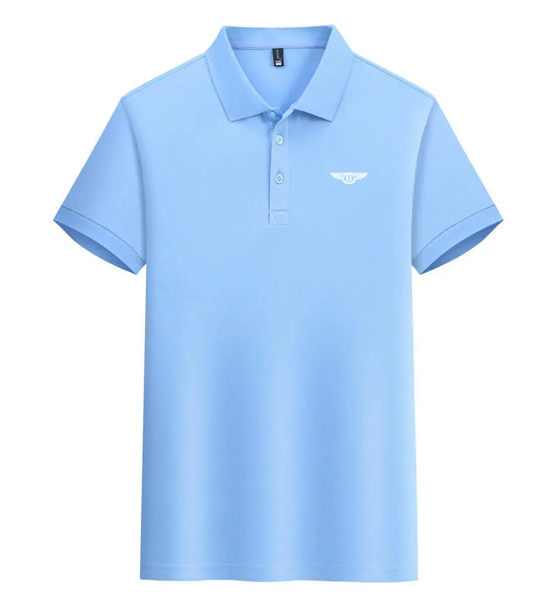Men\'s high-quality Tencel cotton polo shirt for summer, outdoor sports breathable and sweat absorbing brand top