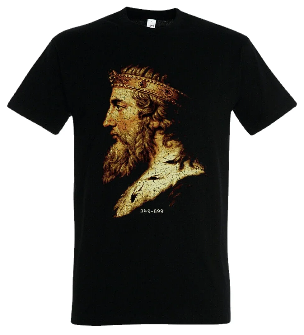 Alfred The Great. Kingdom Wessex Anglo-Saxons England King Portrait T-Shirt. Summer Cotton O-Neck Short Sleeve Mens T Shirt New