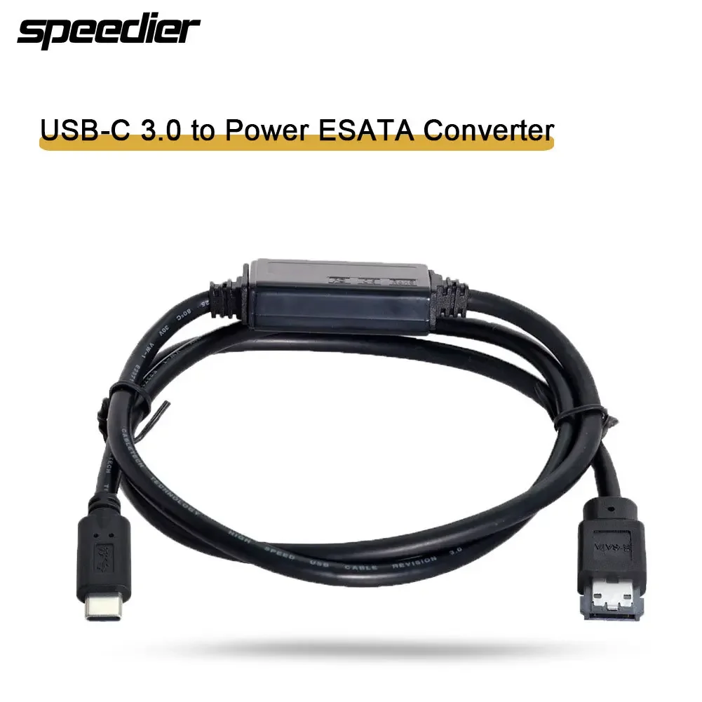 Powered Type-C To ESATA Converter USB-C 3.0 To Power ESATA Easy Drive Cable