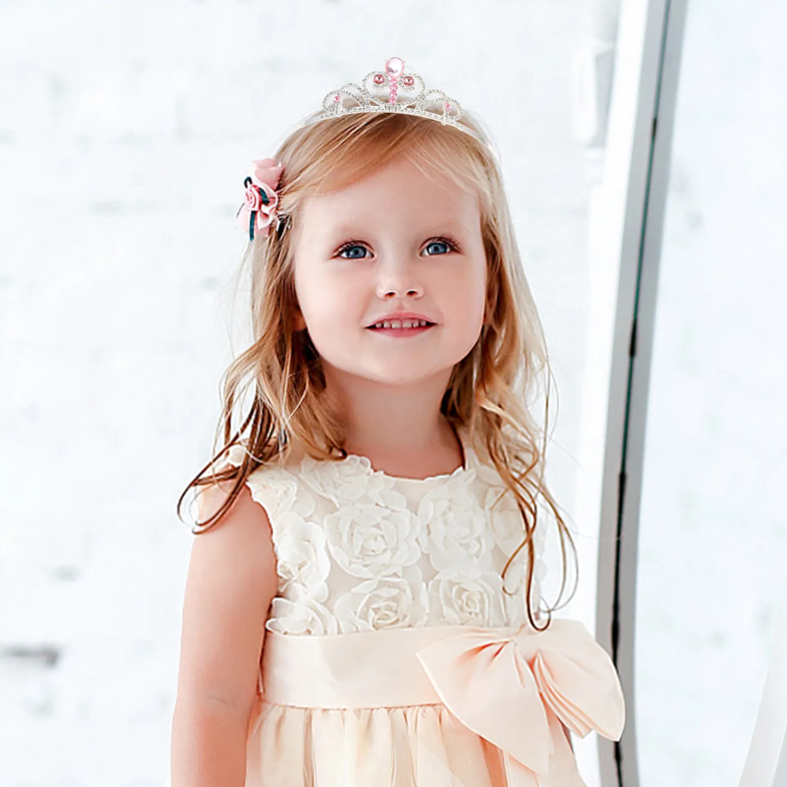 1Pcs Kids Crown Delicate Crown Shape Headdress Birthday Party Hairband Hair Ornament Elegant Photo Props Comfortable Alloy