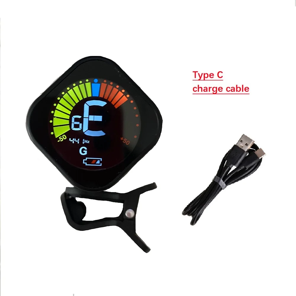1000X Rechargeable Clip on LCD Display Screen Chromatic Tuner for  Guitar Bass Ukulele and  All Stringed Instruments