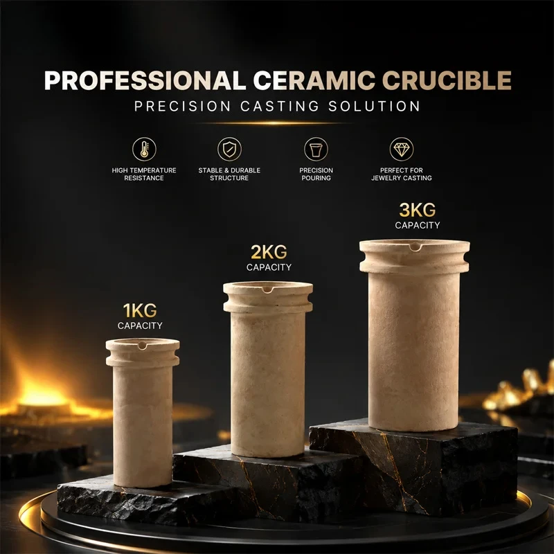 High Temperature Ceramic Crucible 1KG 2KG 3KG High Heat Resistant Melting Casting Cup For Gold Silver Jewelry Making Tool