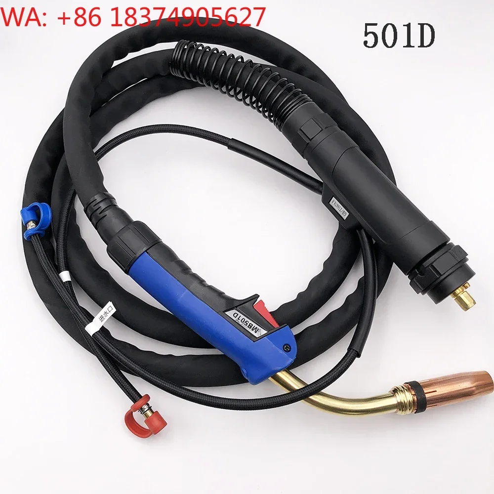 MB501D Water Cooled MIG Welding Torch 5m Cable Euro Connector 500A CO2 450A Mixed Gas Binzel Type