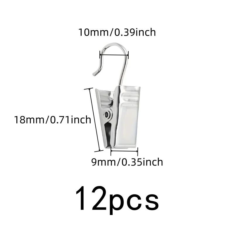 12 pcs Silver Metal Drapery Pins, Strong Secure Grip for Photo Hanging Display, Multipurpose, Versatile