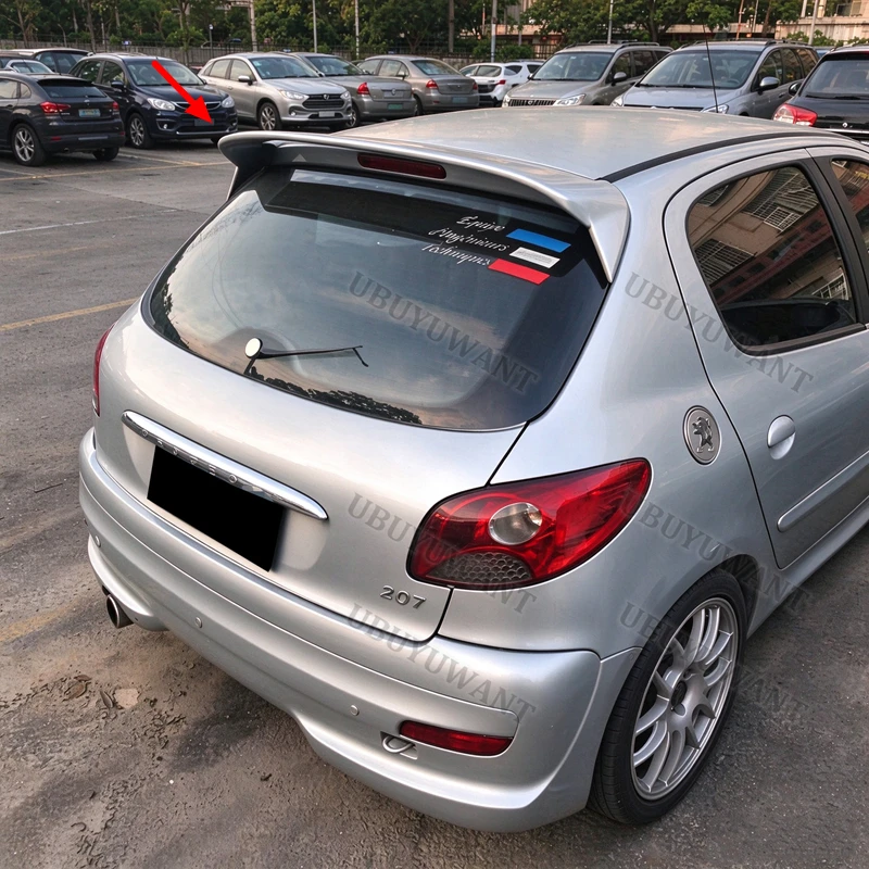 For Peugeot 206 207 Car Rear Trunk Wing ABS Material Refit Accessories Spoiler 2006-2016
