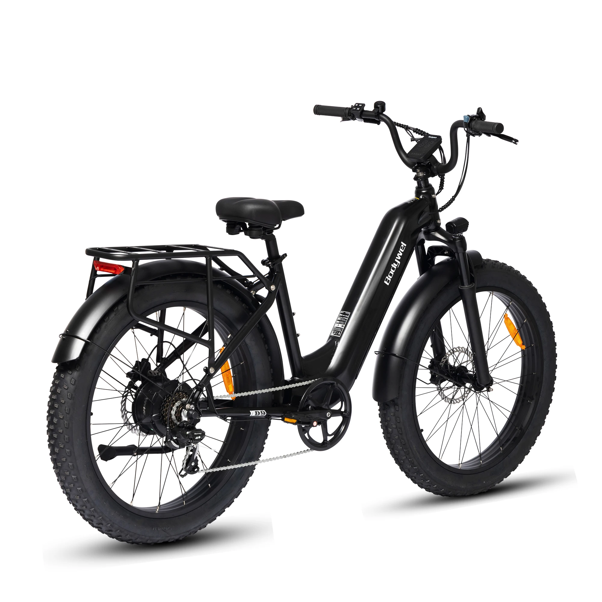 26" Fat Tire Mountain E-Bike All-Terrain met hydraulische remmen, elektrische fiets voor volwassenen, BAFANG motor, 48V 15Ah batterij, 7-versnellingen, vering, Bodywel D6/D9 EU-voorraad