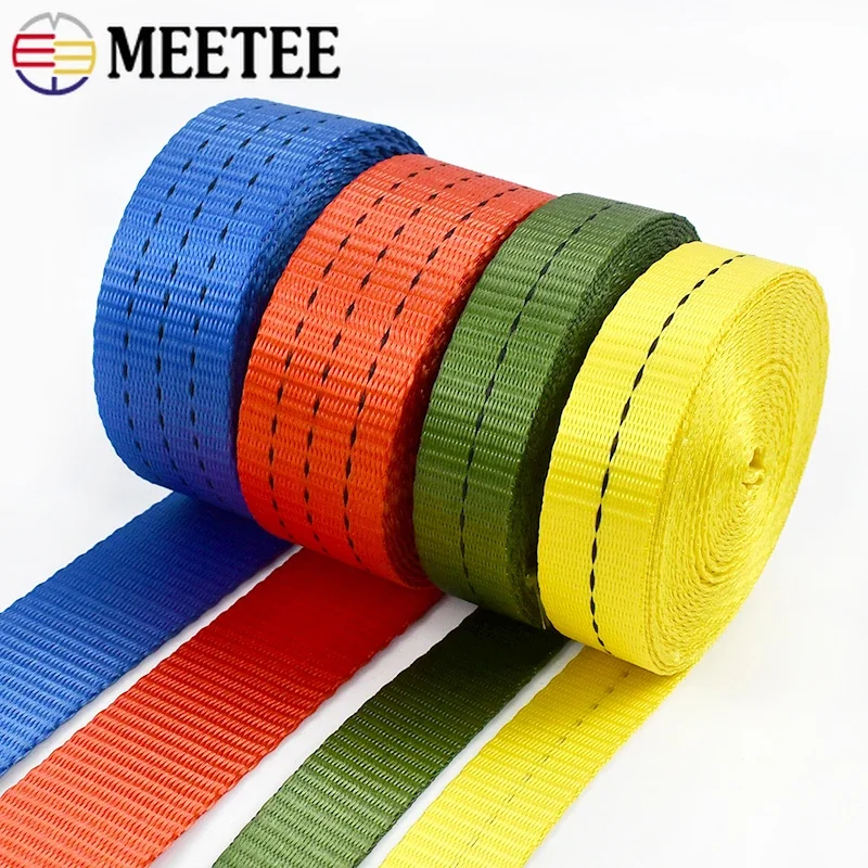 

5Meters 25/38/50mm Stripe Webbing Tapes Colored Nylon Ribbon Safety Belt Strength Binding Belt Tension Rope Sewing Accessories