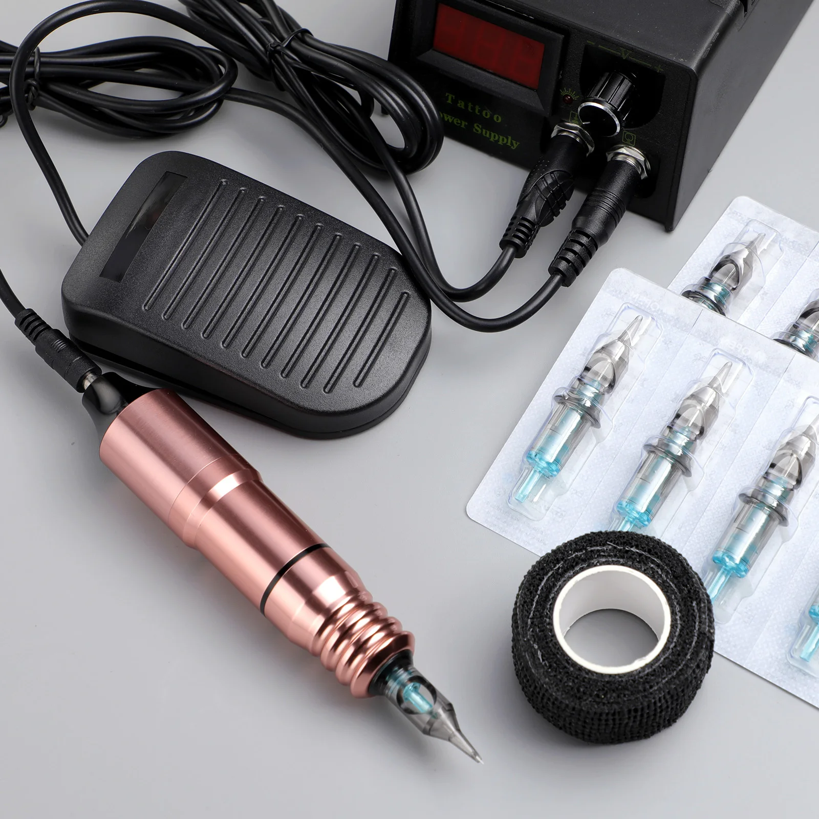 Tattoo Pen Set with Power Cord Ink and Needle Cartridge for Tattoo Artist Permanent Makeup Body Tattoo Supplies