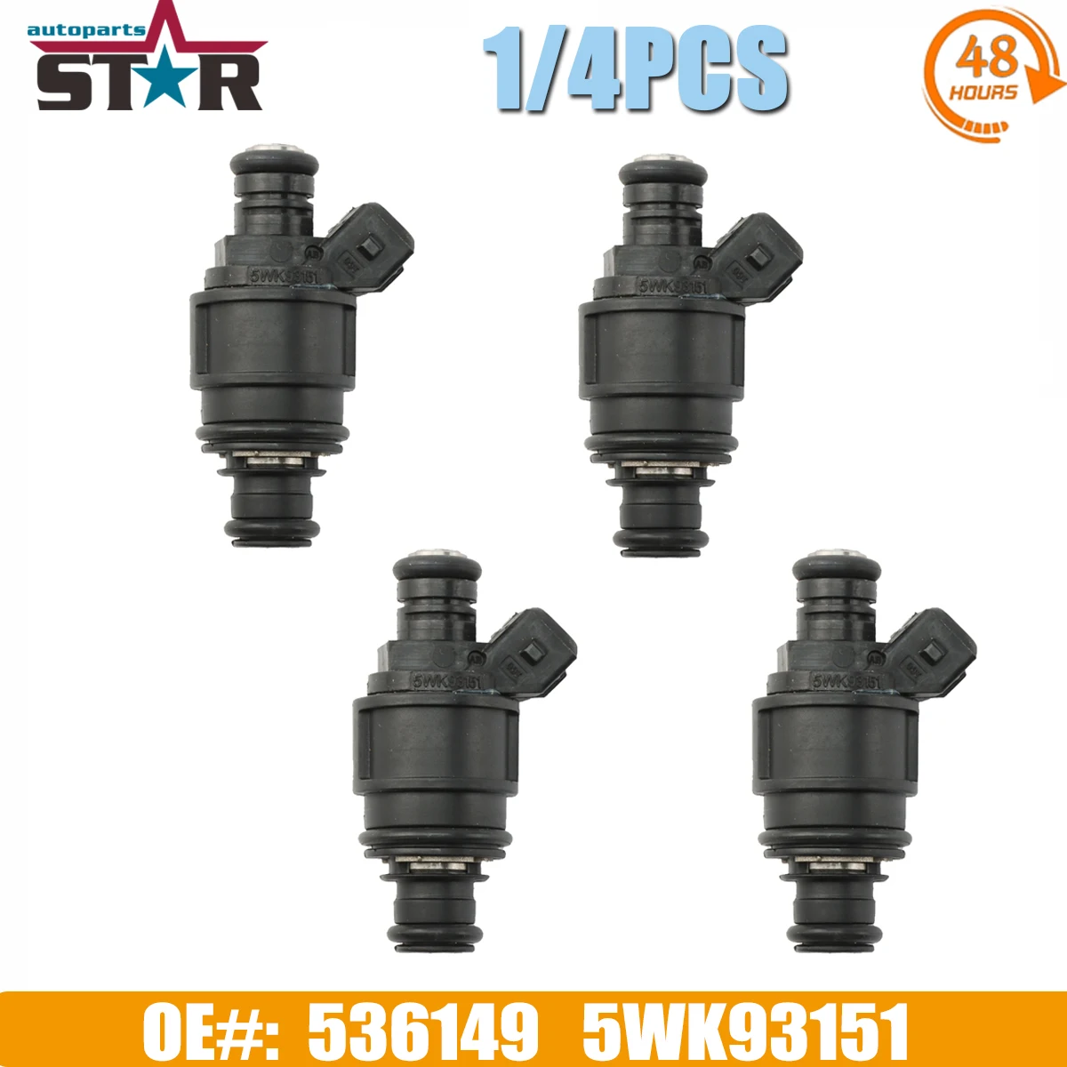 

1/4x 5WK93151 536149 Fuel Injector For Land Rover 2.5L 2002 2003 2004 2005 For Opel Astra H Zafira A 2000-2005 B 2005-2016 1.8