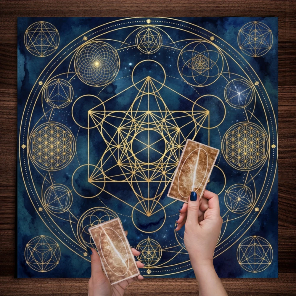 Mystic Tarot Card Cloth Table Runner Bohemian Astrology Magic Crystal Aesthetic Decor for Witchy Vibes