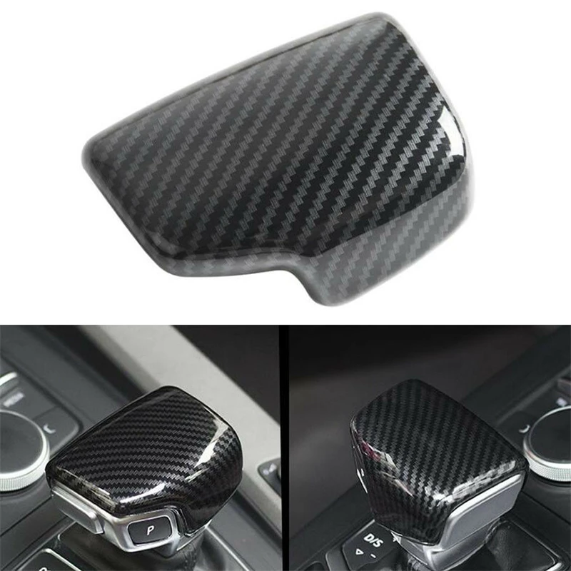 

For Audi A4 B9 A5 Q5 Q7 Car Gear Shift Knob Cover Real Carbon Fiber Sticker Auto Accessories Trim