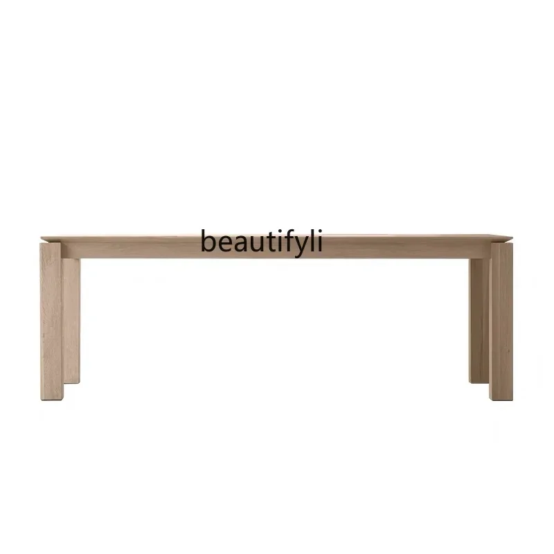 Nordic minimalist solid wood dining table household small apartment ash wood rectangular designer office desk