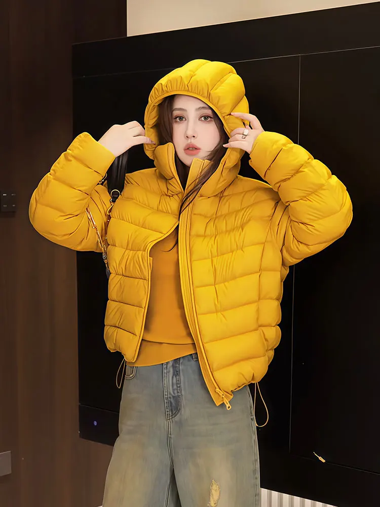 

Женская пуховая куртка 2026: Новинка зимы, универсальная, с капюшоном, стройнящая, омолаживающая, в корейском стиле, с гарантией тепла