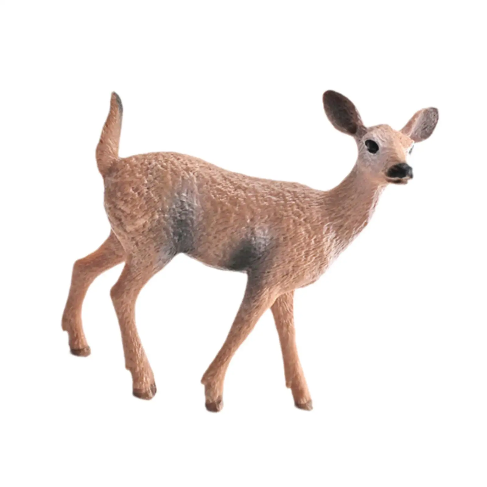 Deer Figurine Small Animal Statue Ornament Collectible Decorative Gift Sculpture Cute for Bookshelf Home Office Table Indoor