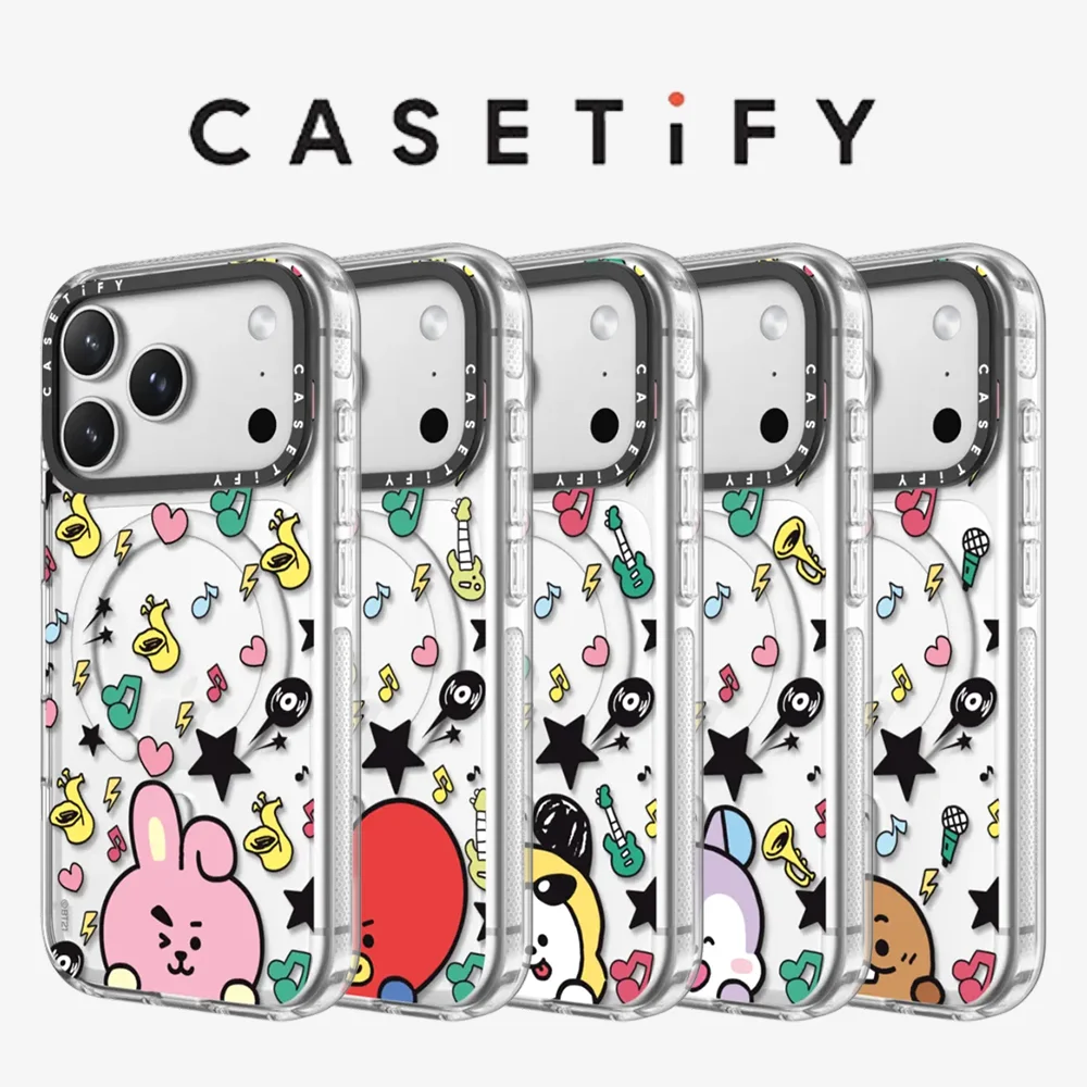 Coque magnétique antichute CASETiFY BT21 WORLD VOYAGE Series pour iPhone 13 14 15 16 17 Pro Max Air 14 Plus