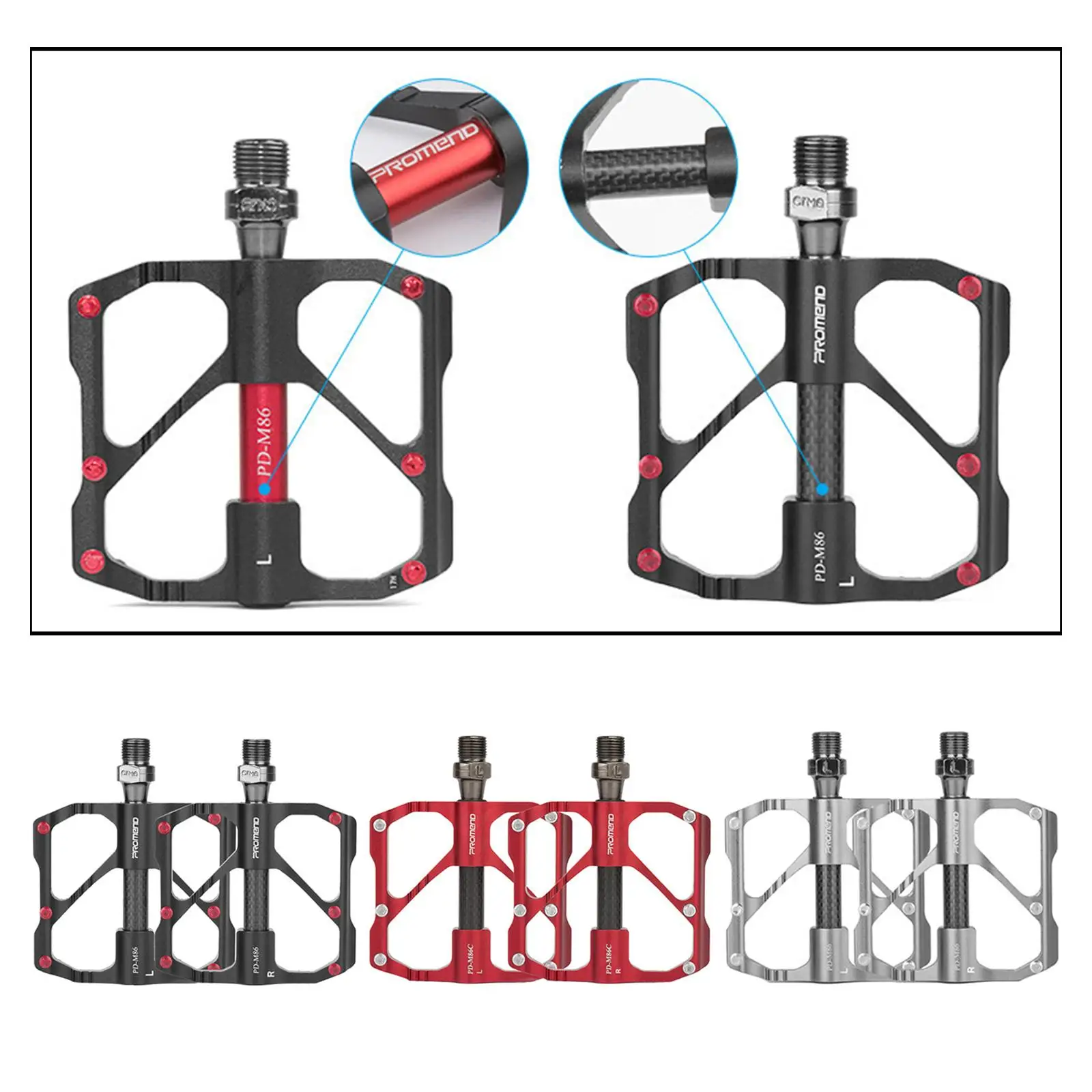 Pedals for Bike Road with Non-skid Nail MTB Aluminum Alloy Strong Pedals Powerful Non-Slip 9/16