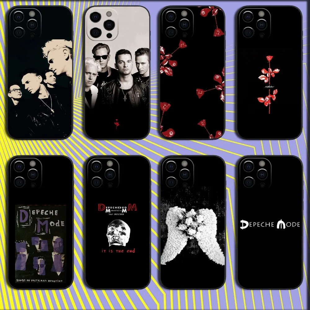 D-Depeche band M-ModeS Phone Case For iPhone 16,15,14,13,12,11,Pro,X,XS,Max,XR,Plus,Mini Soft Black Cover