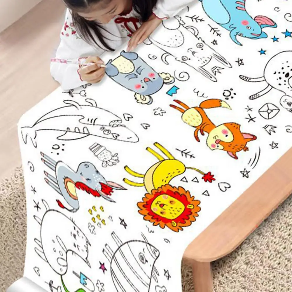 Rollo de papel para colorear de Graffiti, mantel de dibujo de animales, rollo de dibujo para niños, papel de relleno de Color pegajoso