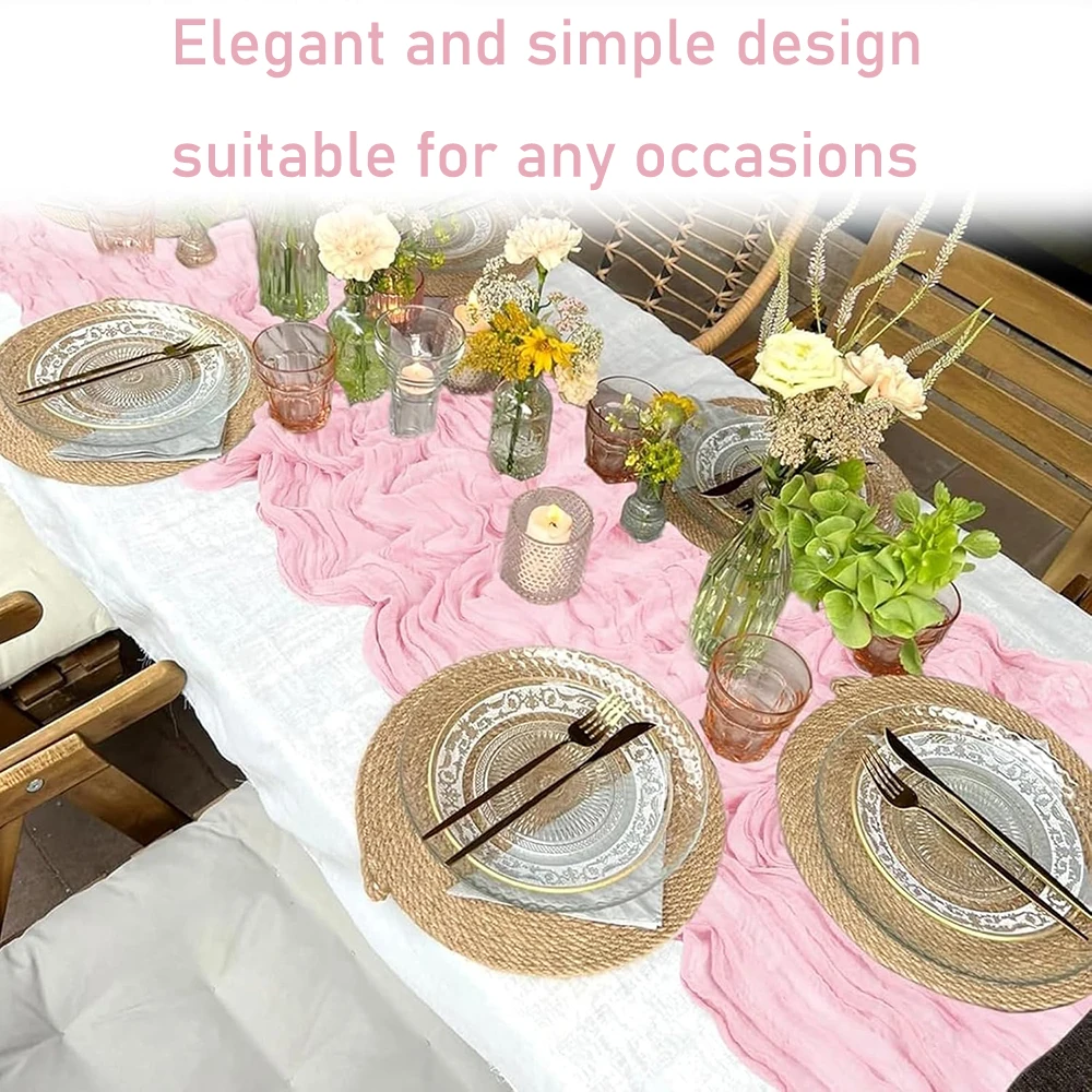 الوردي بوهو القماش القطني الجدول عداء شبه شير الشاش النسيج الطفل الوردي الجدول عداء الزفاف حفلة عيد ميلاد استحمام الطفل زينة