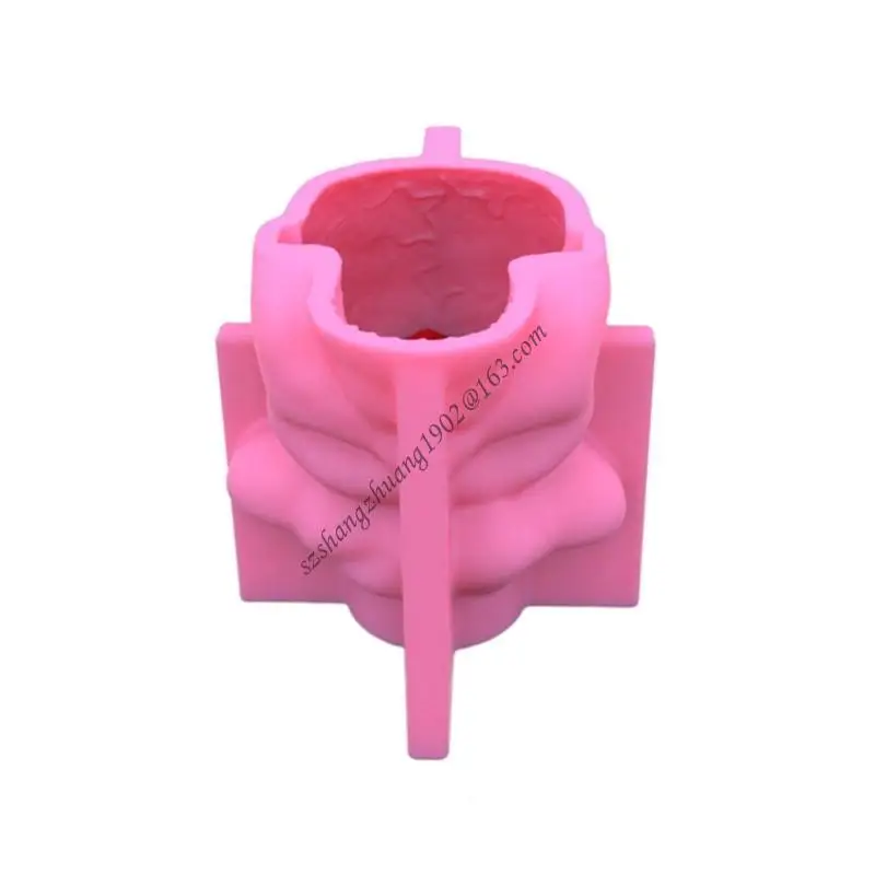 

Q6RB Rose Skull Silicone Mold Epoxy Resin Casting Mould DIY Plaster Pen Holder Tabletop Decor for DIY Crafts Making