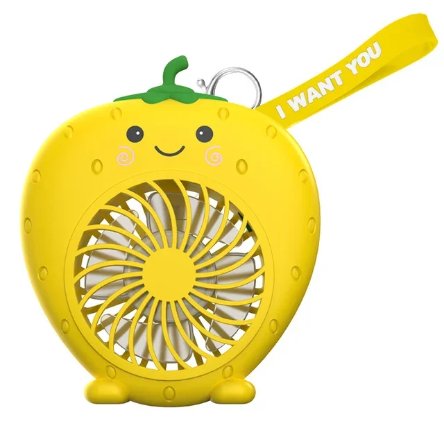 Cartoon Mini Fan USB Charging Portable Small Fans - Cute Fruit Handheld Pocket Fan 2022