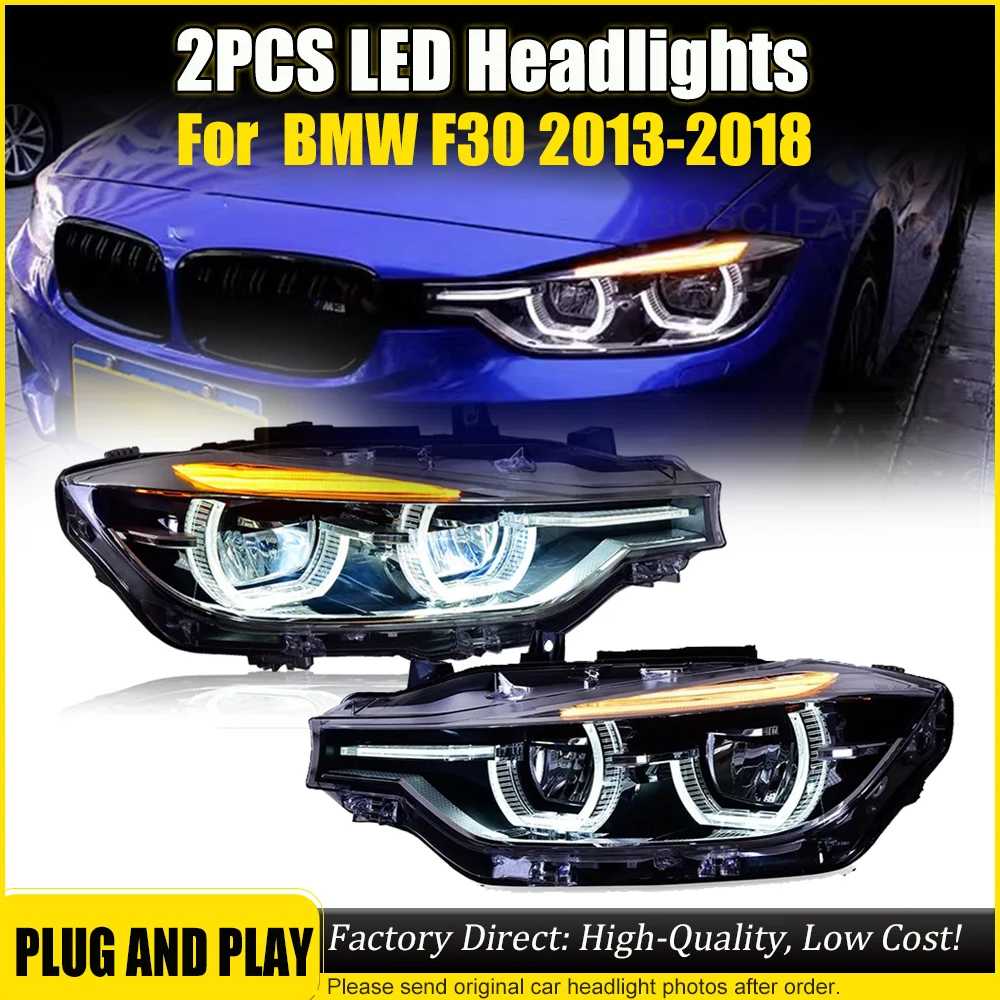 

2pcs LED Headlights Assembly For BMW F30 F35 320i 328i 335i 3 Series 2013-2018 Replace Halogen Xenon Headlamps Car Accessories