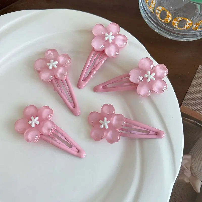 Pink Cute Headwear Creamy Flower Card Captor Sakura BB Hairpin Side Hair Clip Girl Sweet Hairpins Anime Ornament Gift Prop