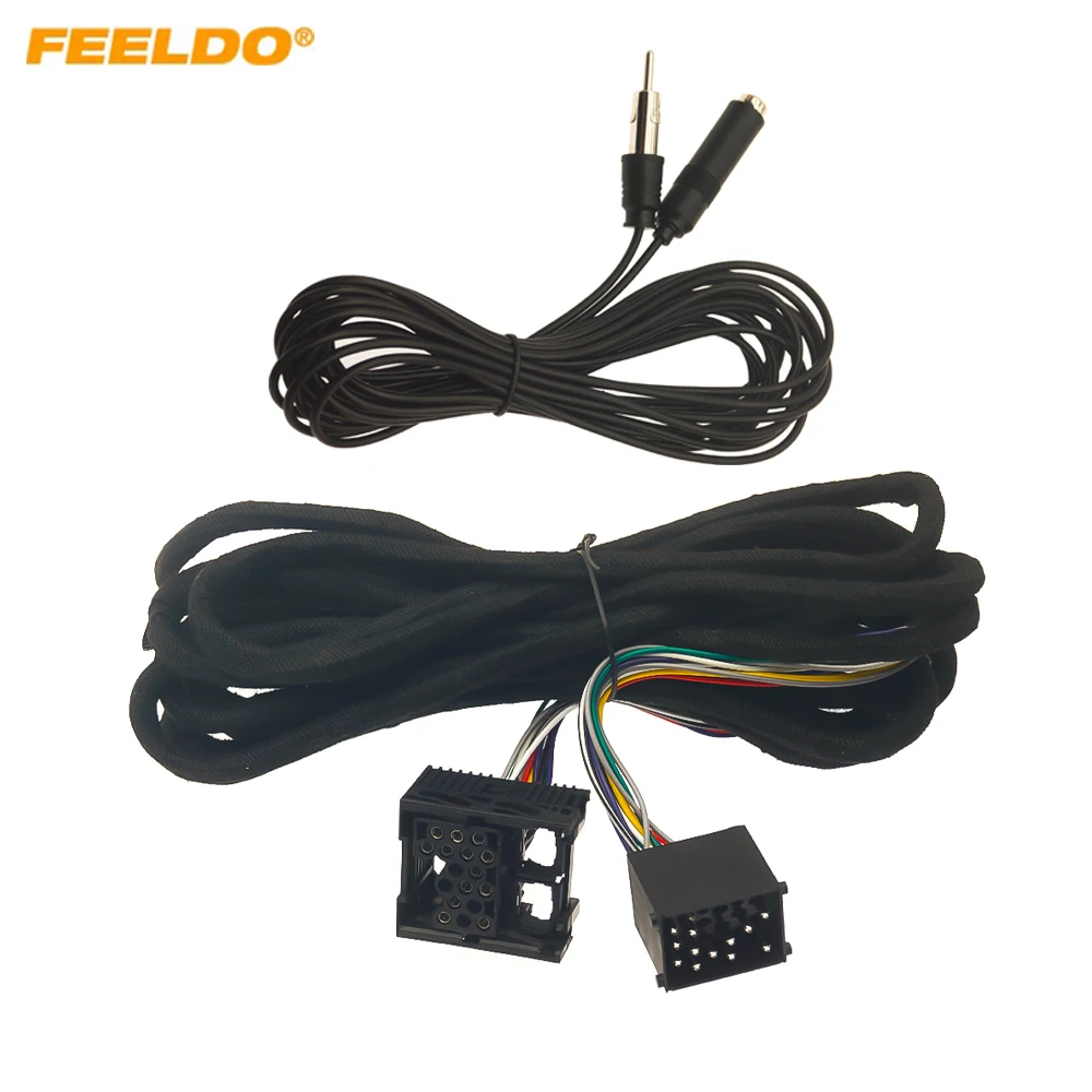 

FEELDO Car Radio Stereo Wiring Harness Adapter Plug For BMW 3-series E46 5-series E39 X5(E53) Audio Power Wire Installation