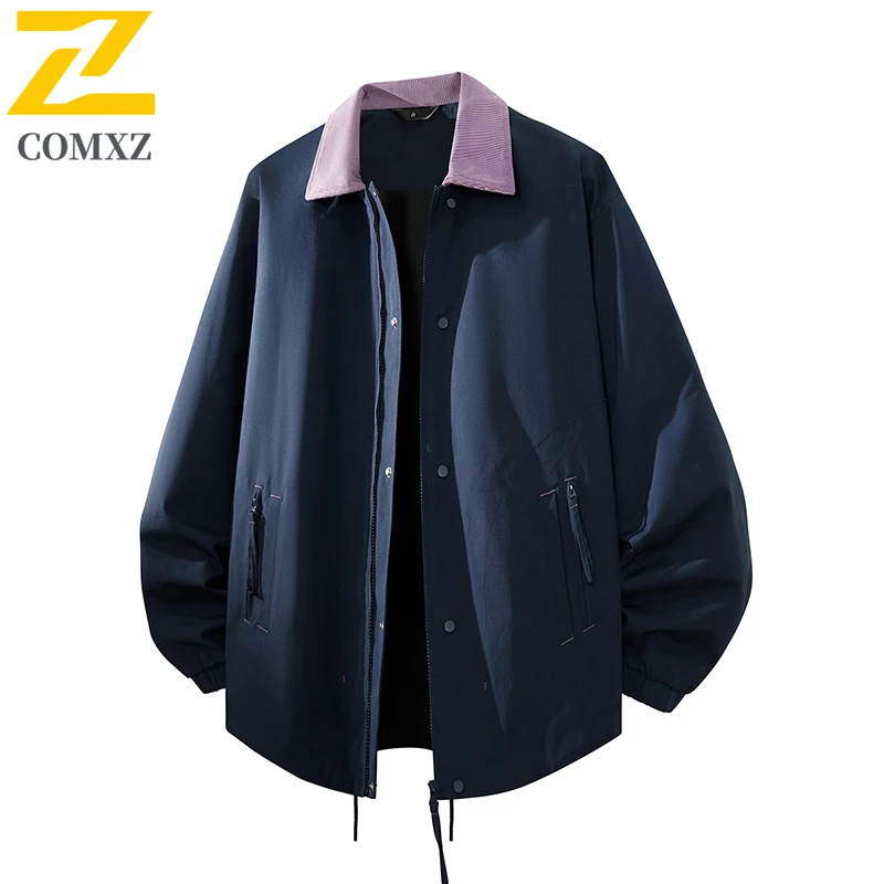 

COMXZ Men Jacket 2025 Trendy Windproof Lightweight Breathable Hiking Camping Outdoor Coat Trekking Gorpcore Windbreaker Autumn