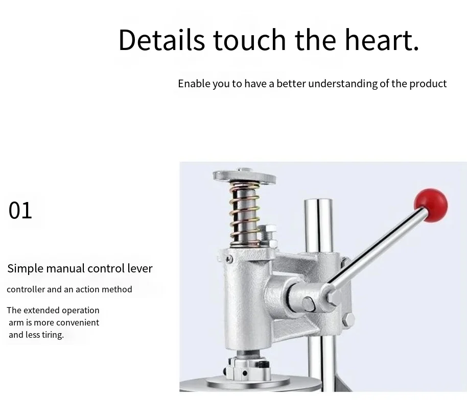 

Commercial Manual Press Machine for Pizza, Pancake, Flatbread, Shaobing and Roujiamo, Round Dough Press for Food Business
