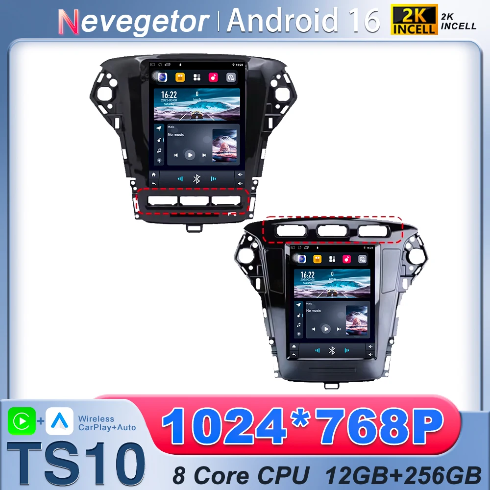 Car Radio Carplay For Ford Mondeo MK4 2011 - 2013 Stereo Multimedia Video Player GPS Navigation 9.7 inch No 2din DVD