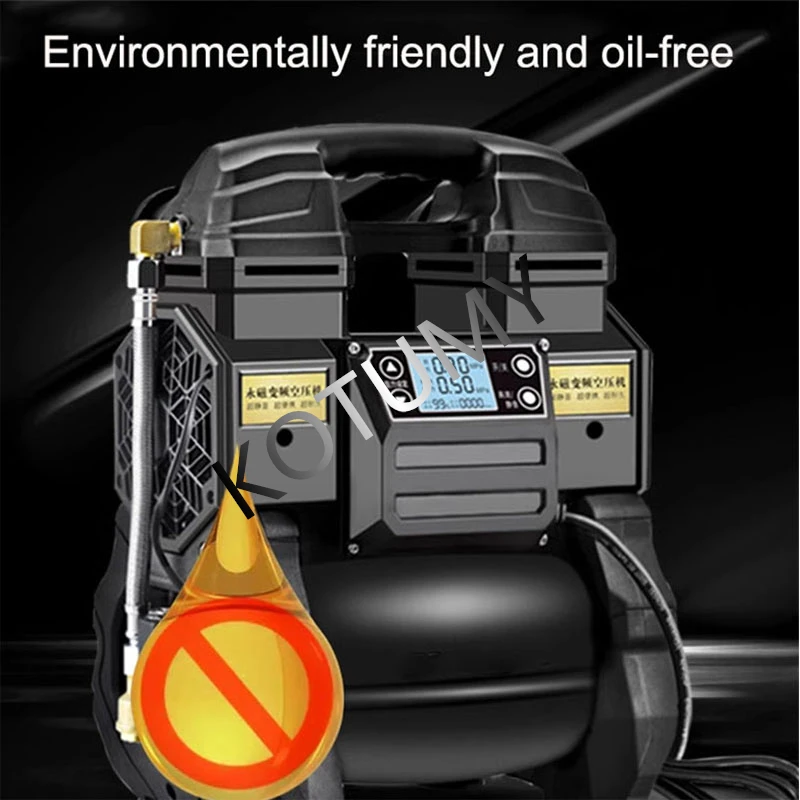 500W Air Pump Variable Frequency Inverter Air Compressor Portable Oil-Free Mute Woodworking Spray Painting High-Pressure 220V