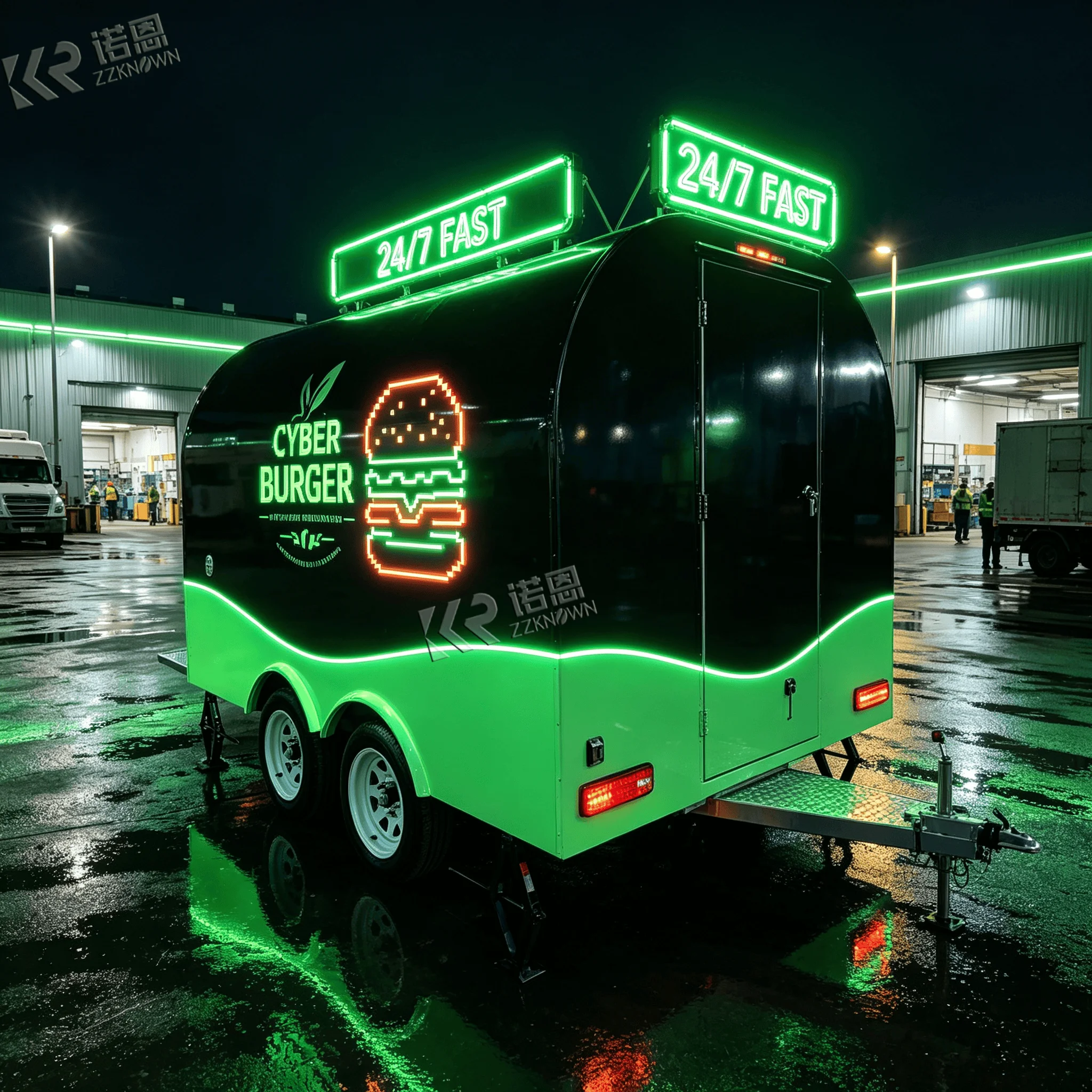 2.8m Curved Towable Food Truck Food Trailer With Fold‑Down Counter for Outdoor Fair Quick‑Service Food Operation