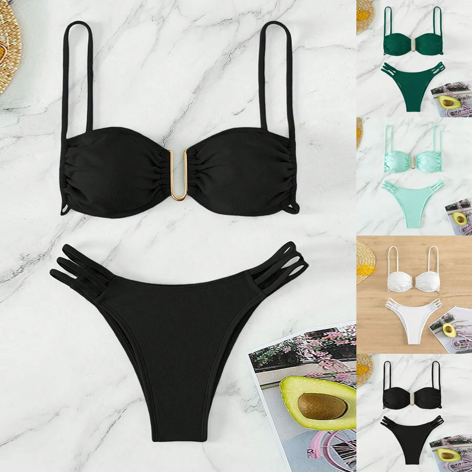 

Women High Waist Bikinis Swimwear Swimuit Female Retro Beachewear Bikini Set Sexy Woman Swimsuits 2025 Beach Outfits