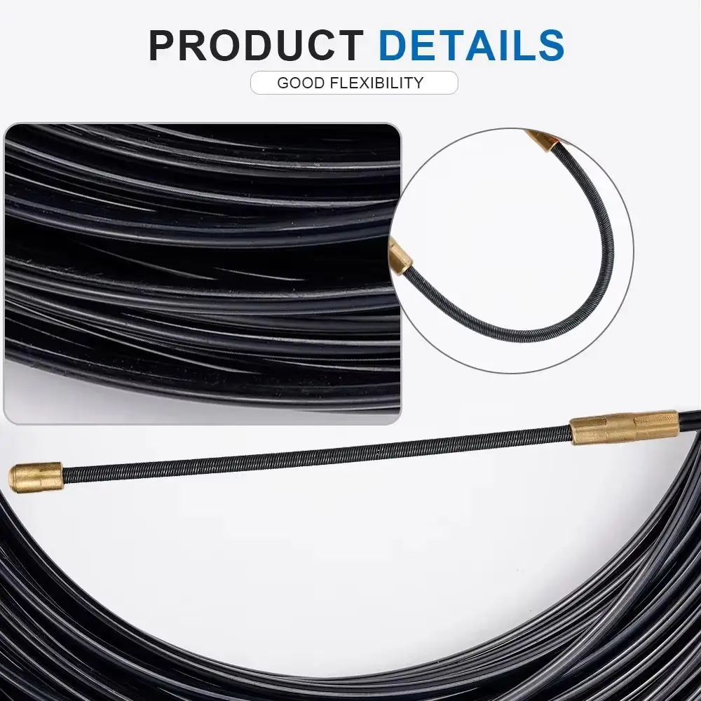 1Roll New 5/10/15/20/25/30M Cable Puller 3mm Electrician Spring Tape Wall Wire Lead Nylon Guide Push Puller Wiring Aid Tool