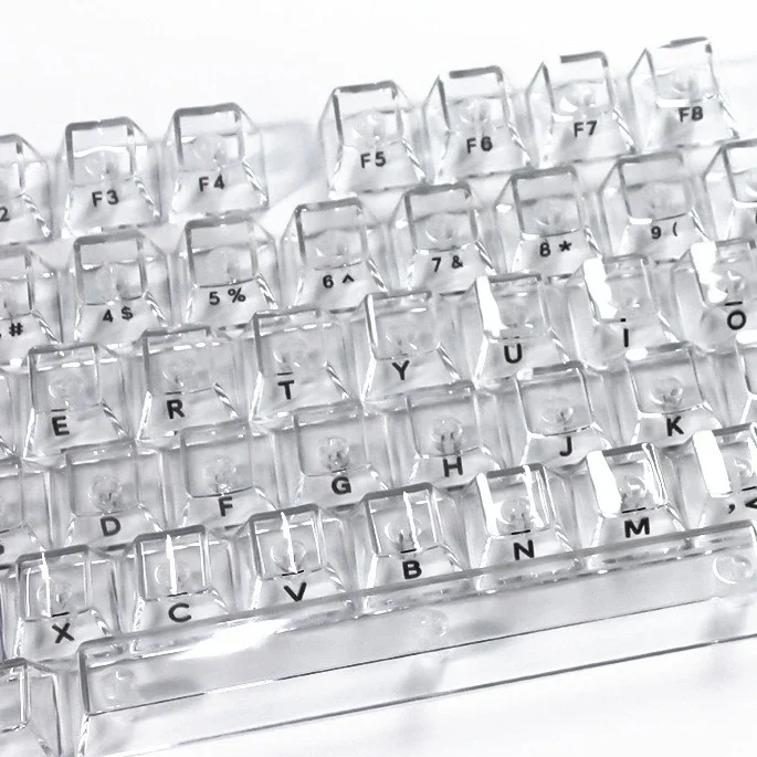 

Crystal Transparent Cherry Profile Keycaps For Mechanical Gaming Keyboard ISO Enter PC Key Caps Side carving Backlit RGB Keycap
